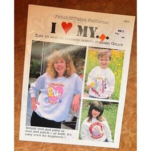 VTG 90s “I Love My..” Designs Iron-On Transfers #13071 Patch 'N' Paint Patterns